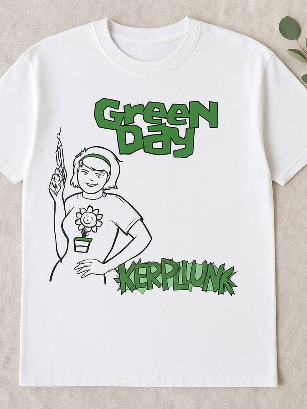 Green Day Kerplunk Graphic T-Shirt White Alternative Music Tee